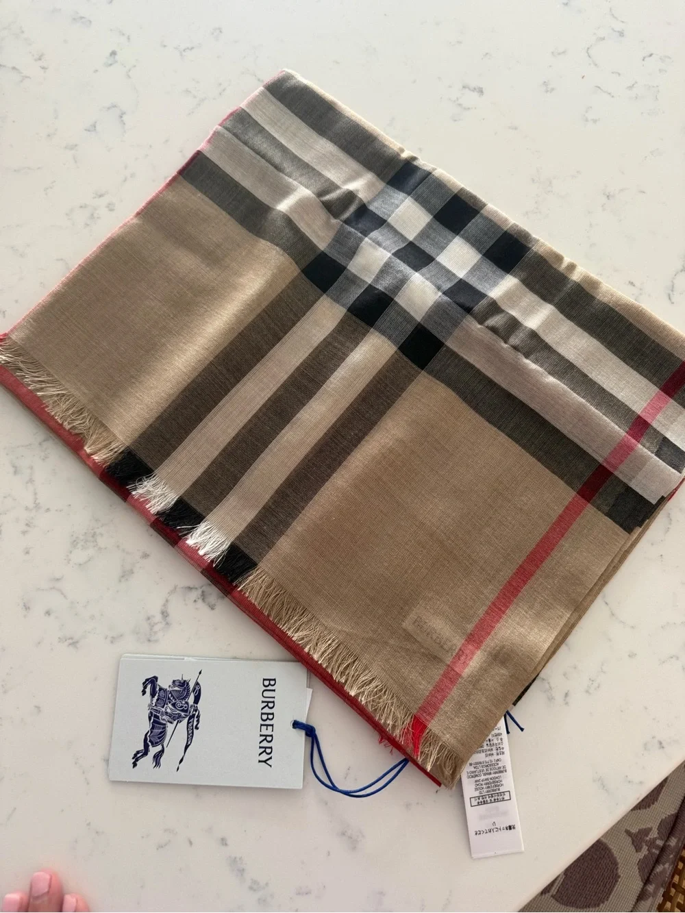 Burberry Giant check wool guaze scarf